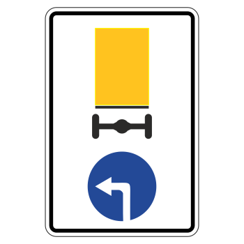 Дорожный знак 4.8.3 «Направление движения транспортных средств с опасными грузами» (металл 0,8 мм, I типоразмер: 900х600 мм, С/О пленка: тип А коммерческая)
